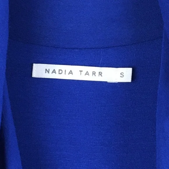 Nadia Tadd Royal Blue Faux Wrap Midi Dress Size S - Picture 9 of 11